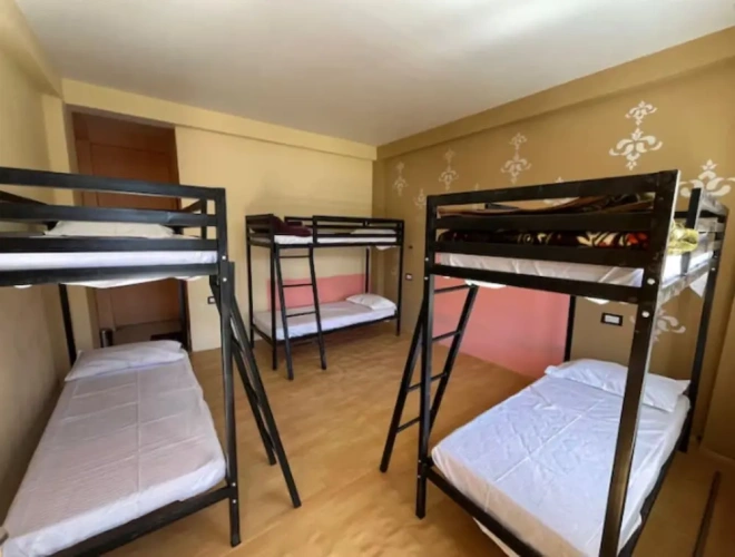 Bed in Dorm with mountain view