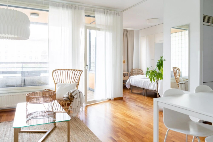 1br apartment with terrace and sauna