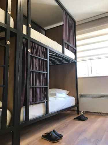 Bed in Dorm (female dorm) with balcony