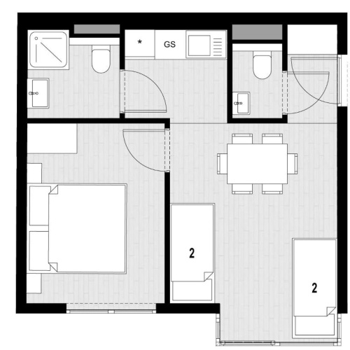 2 Bedrooms Apartment