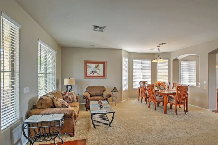 Private Pool + Golf Course View: Queen Creek Home