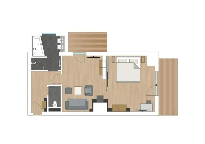 Suite with balcony and with mountain view