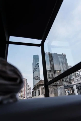 Bed in Dorm with city view