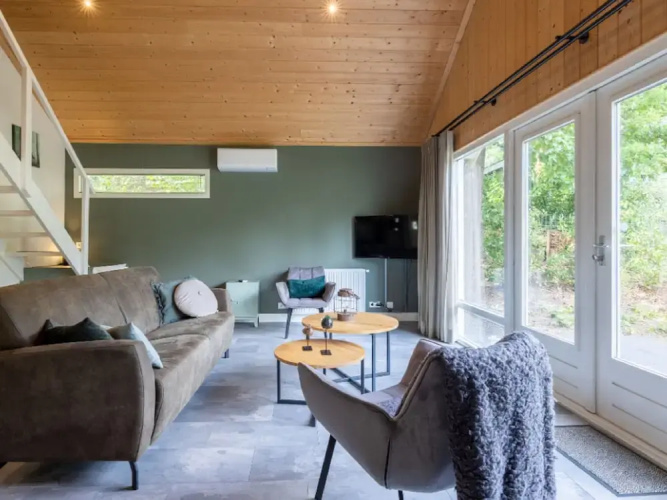 Forest Lodge in Nature With Pond Views
