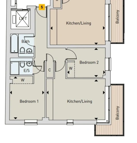 2 Bedrooms Apartment with balcony and with city view
