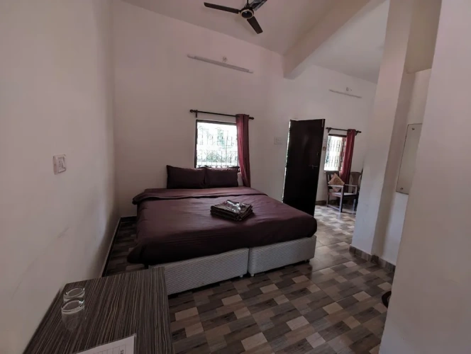 Family Studio with balcony and with garden view