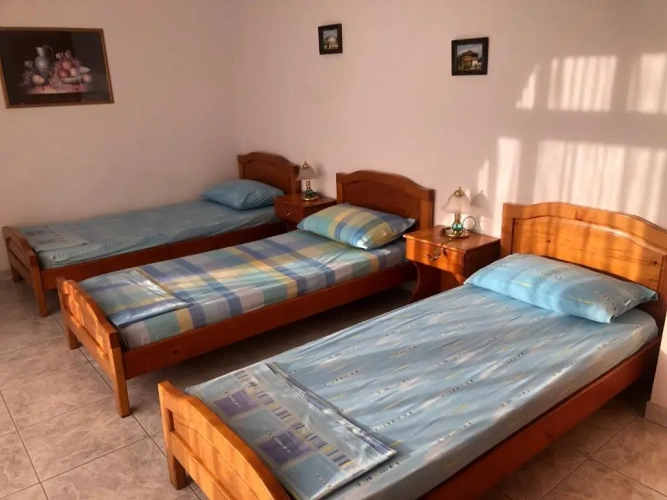 Bed in Dorm with balcony and with view