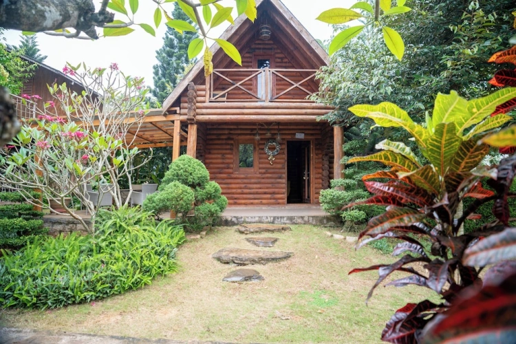 Double Chalet with balcony and with pool view