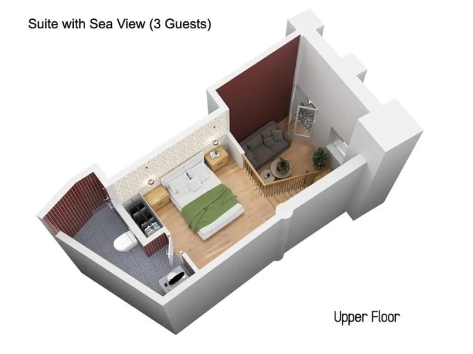 Deluxe room with balcony and with sea view