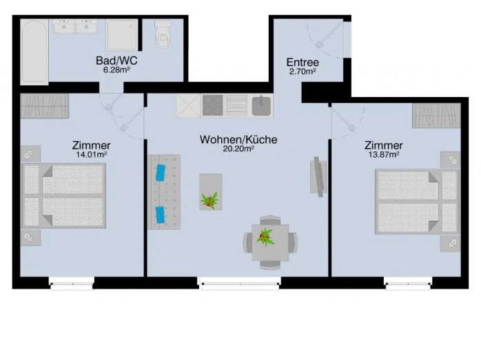 2 Bedrooms Apartment