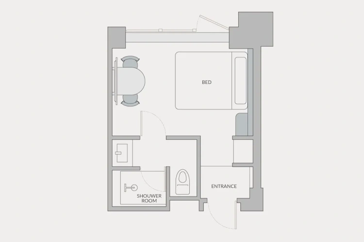 With shower Double room
