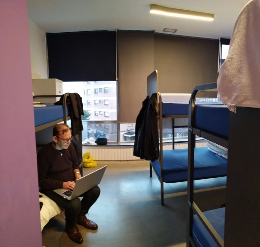 Bed in Dorm with city view