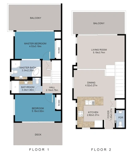 2 Bedrooms Apartment with balcony
