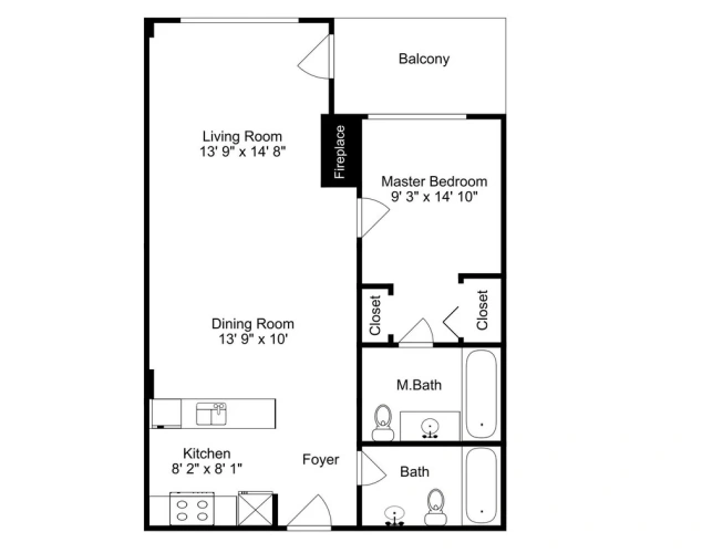 1 Bedroom Apartment with balcony