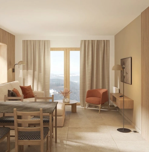 Apartment with balcony and with view