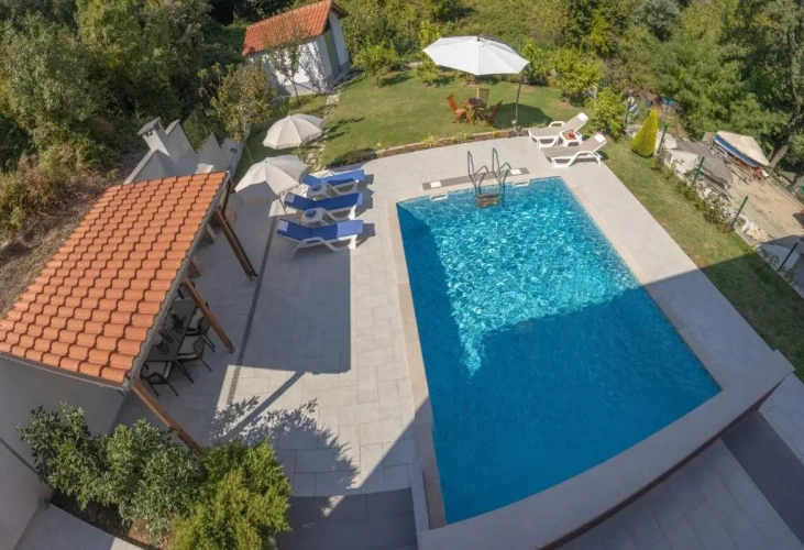 Studio with pool view