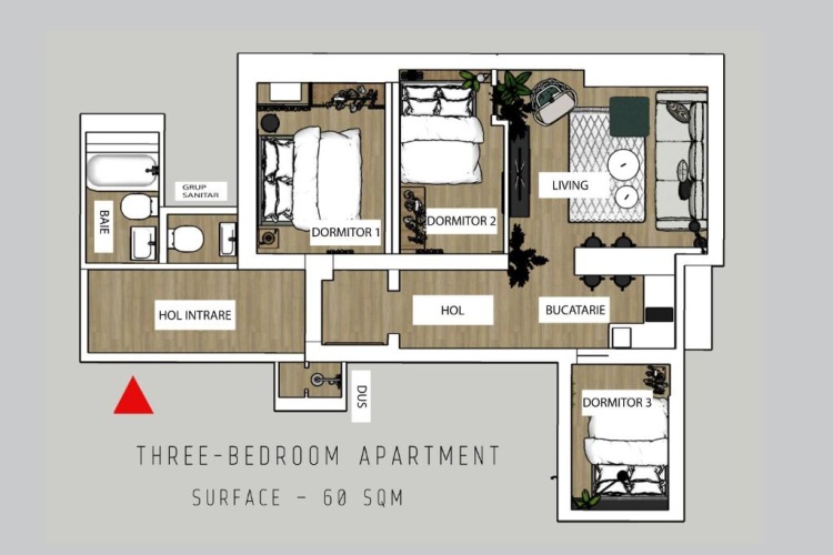 3 Bedrooms Apartment