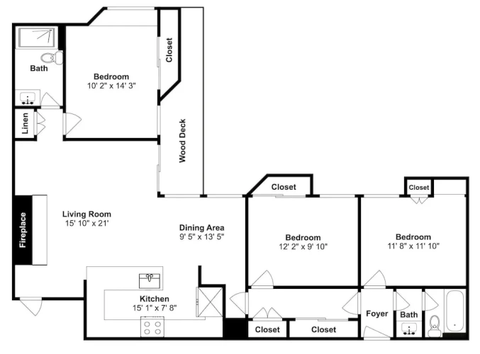3 Bedrooms Standard Family room with courtyard view