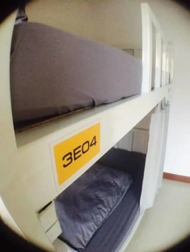Bed in Dorm with balcony