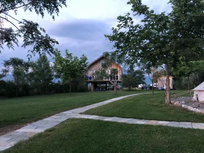 Chalet with balcony and with view