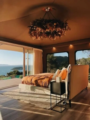 Tent with ocean view