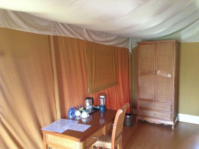 Tent with balcony