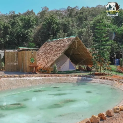Tent with lake view