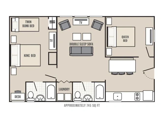 2 Bedrooms Double Suite