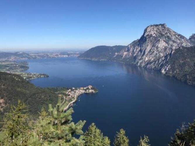 Apartment pool and lakeOver view