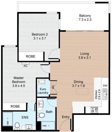 Brand New 2 Bed Apartment With City Views