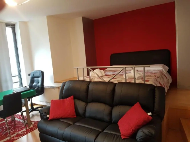 Studio with balcony and with view