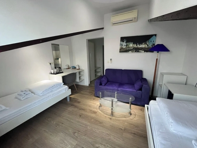 Standard Twin Attic room with balcony and with sea view