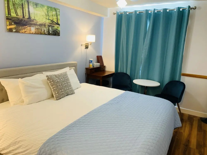 A Small Hotel Room for Mountain Lovers