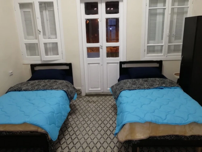 Bed in Dorm with balcony