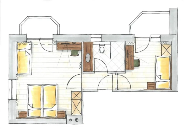 Standard Double room with balcony and with view