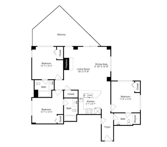 3 Bedrooms Apartment with balcony