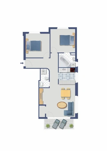 2 Bedrooms Apartment with balcony