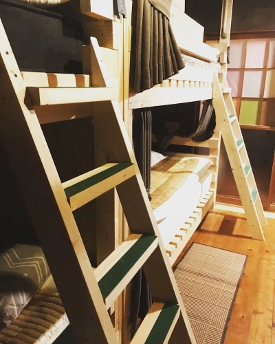 Bed in Dorm (female dorm) with balcony