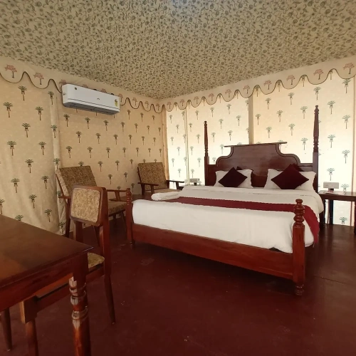 Tent with balcony