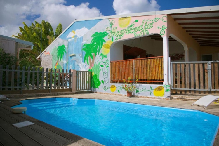 Studio with pool view
