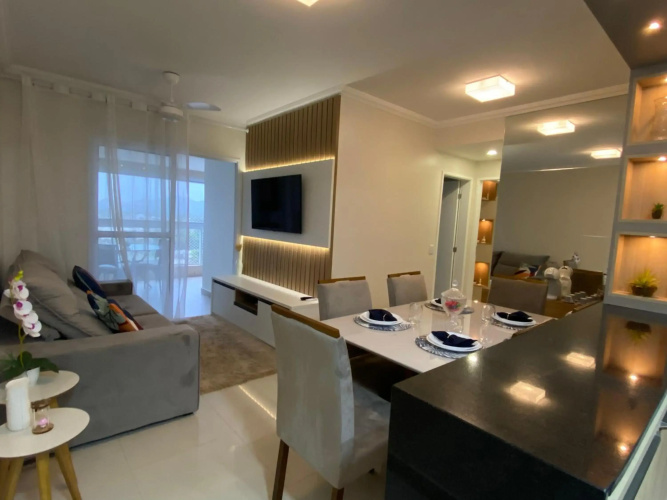 Apartamento em Bertioga com varanda gourmet