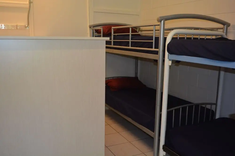 Bed in Dorm with balcony and with view