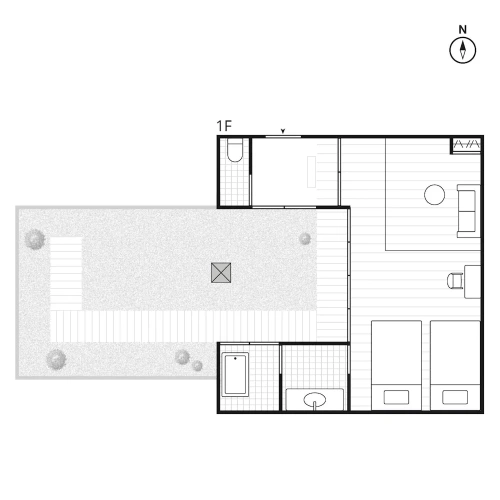 Standard Twin room with garden view