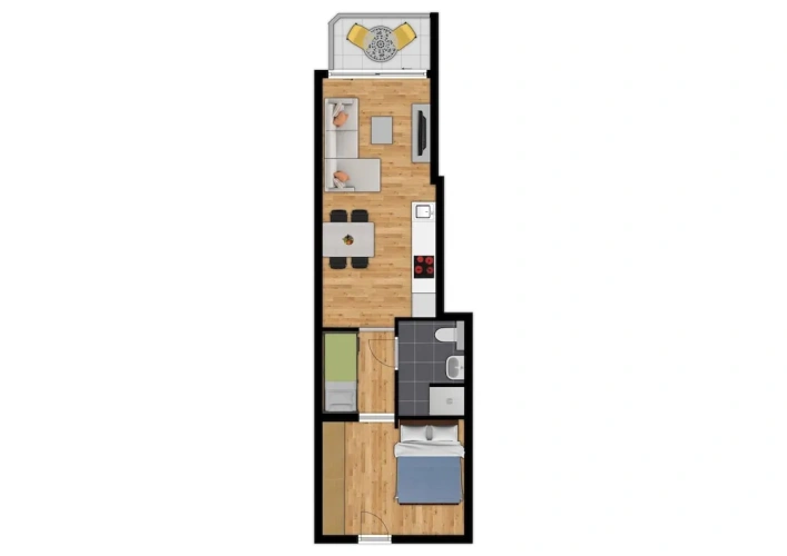 1 Bedroom Suite with balcony and with city view