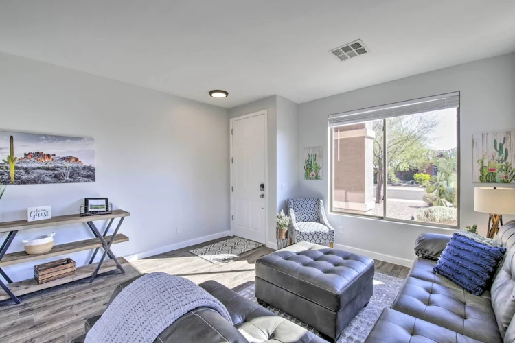 Fire Pit, Covered Patio: Stylish Goodyear Refuge