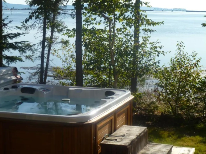 Chalet with balcony and with view