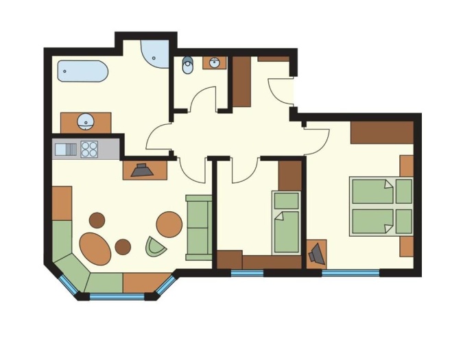 2 Bedrooms Standard Double Apartment