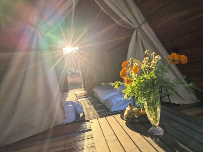 Classic Double Chalet with land view