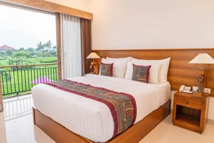 Deluxe Double room with balcony and with garden view
