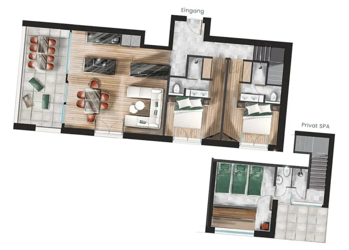 2 Bedrooms Comfort Apartment with mountain view